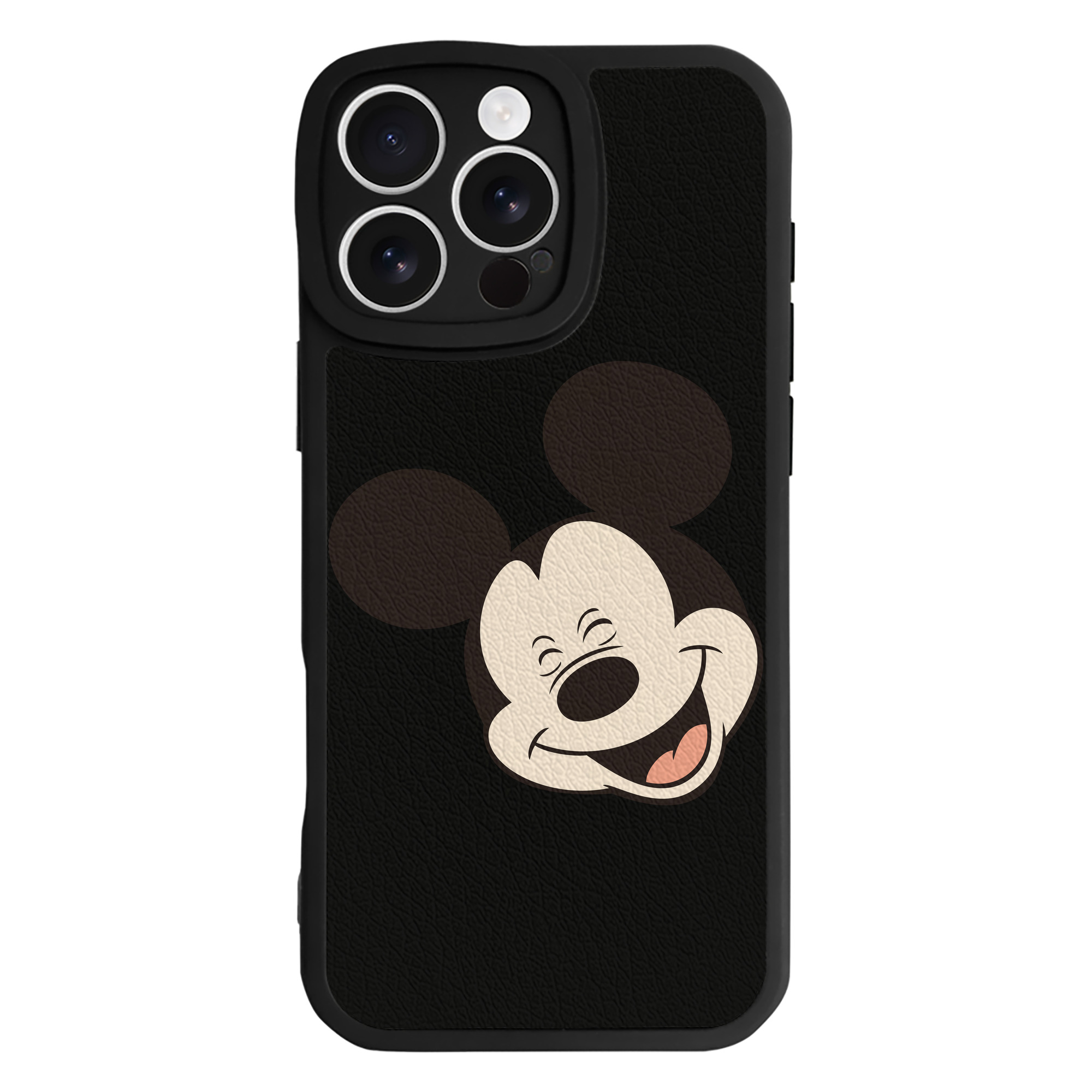 （画像用） ミッキーマウス Mickey Mouse 【iPhone 16シリーズ対応】シリコンスマホケース（レザー調） 材質：シリコン